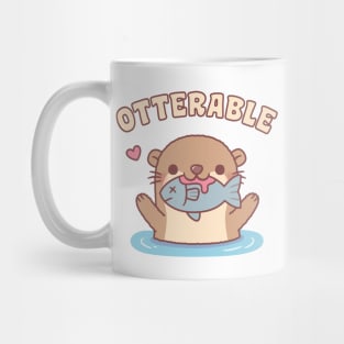 Cute Otter With Fish Otterable Funny Mug